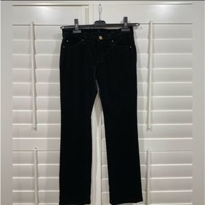 7 For All Mankind Black Velvet Straight Leg Pants Size 26 NWT $148